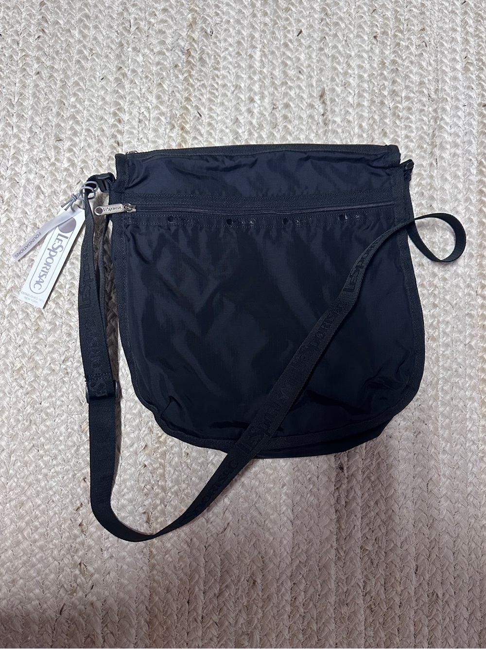 NEW LeSportSac Black Rebecca Large Crossbody Hobo Messenger Bag Purse